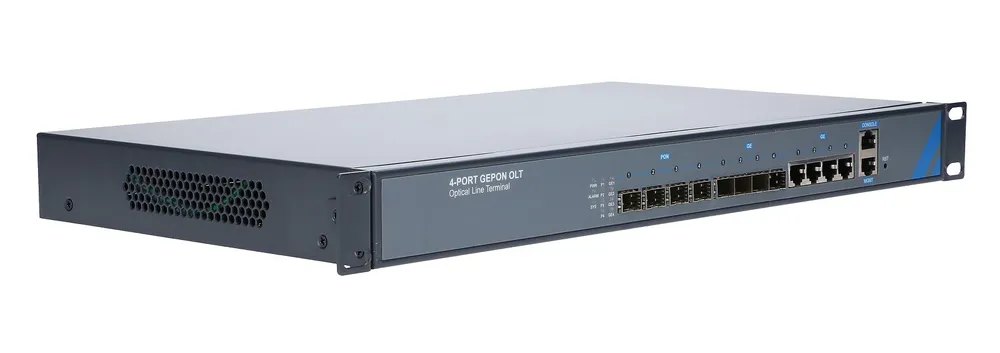 Extralink Raptor | OLT | EPON, 1U 19", 4x Gigabit PON, 4x Gigabit Uplink, 4x SFP Typ obudowyMetalowa