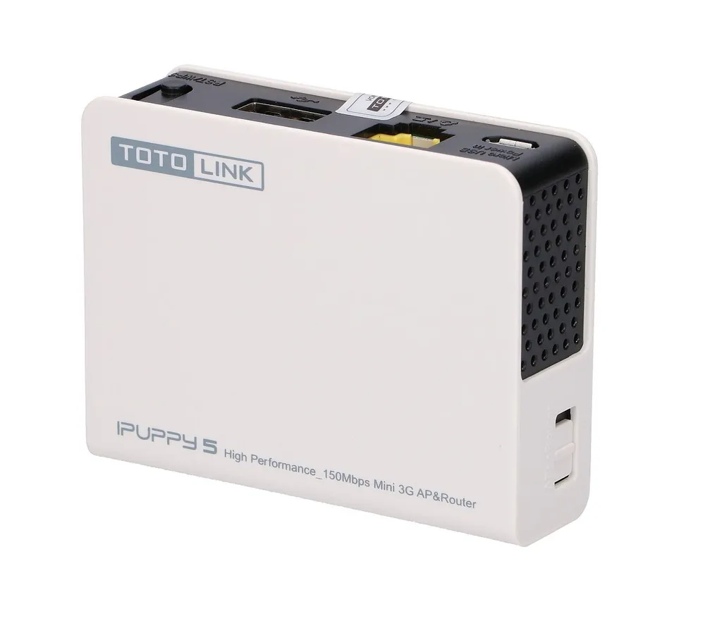 Totolink IPUPPY 5 | Router WiFi | 150Mb/s, 1x USB pro připojení 3G/4G, 1x RJ45 100Mb/s Częstotliwość pracy2.4 GHz