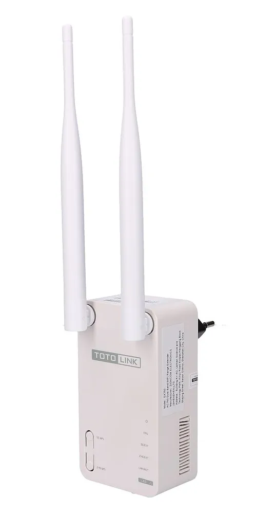 Totolink EX750 | Extensor de rango WiFi | AC750, Dual Band, 1x RJ45 100Mb/s, 2x 5dBi Częstotliwość pracyDual Band (2.4GHz, 5GHz)