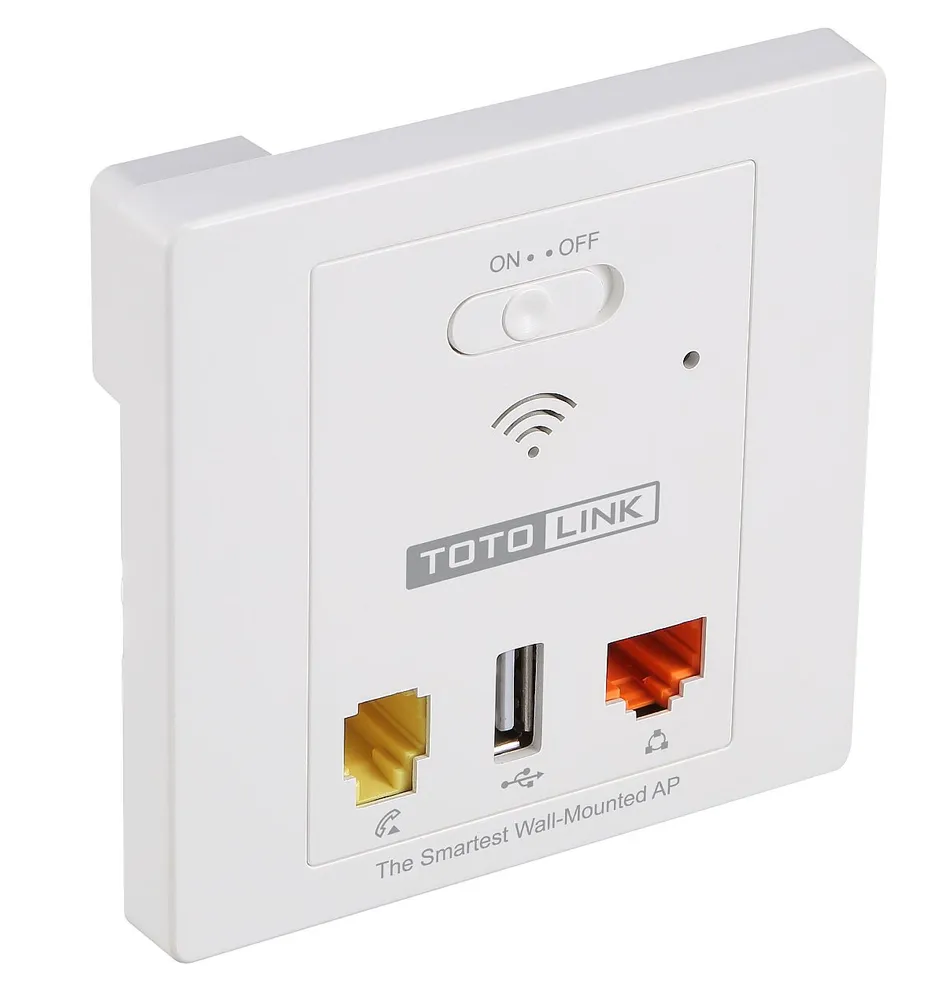 Totolink WA300 | WiFiPunto de acceso | 300Mb/s, 2,4GHz, PoE, 2x RJ45 100Mb/s, 1x USB, De pared Częstotliwość pracy2.4 GHz