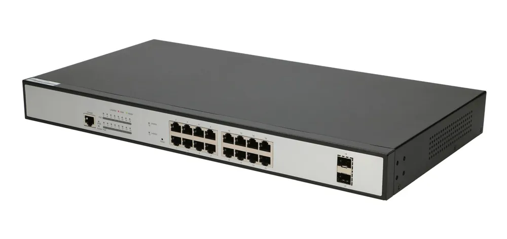 Extralink ARES | PoE Switch | 16x Gigabit PoE/PoE+, 2x SFP, 1x Puerto de consol, 330W, Gestionable Moc (W)350