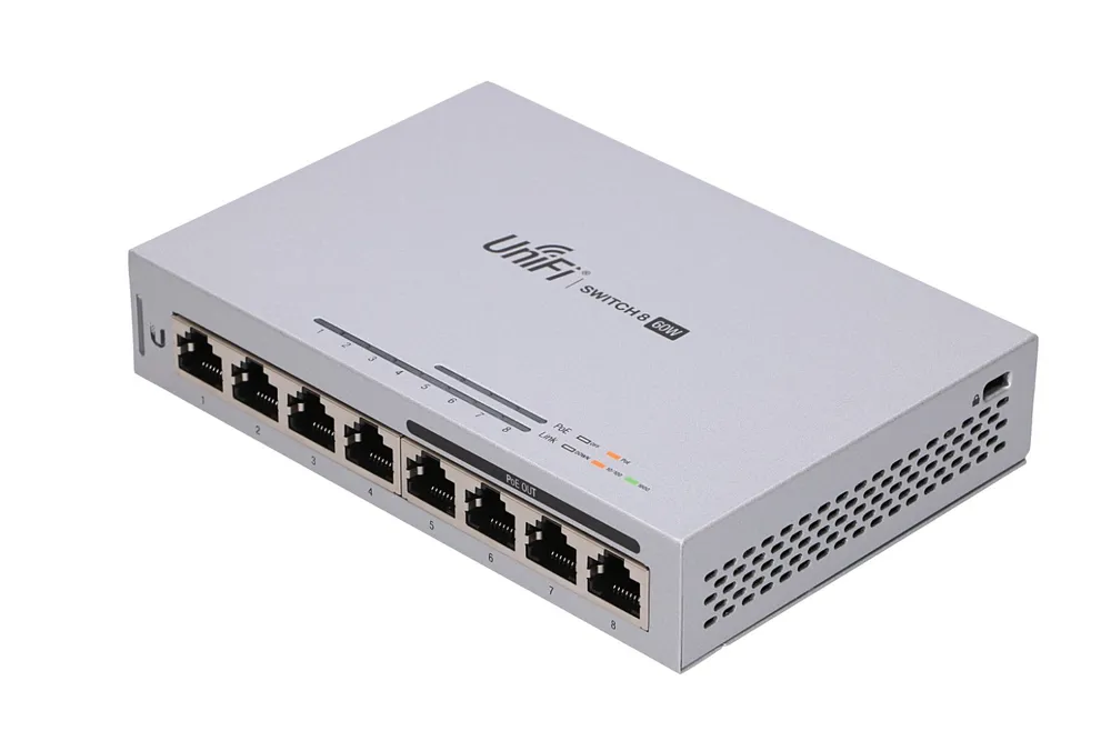 Ubiquiti US-8-60W | Switch | UniFi, 8x RJ45 1000Mb/s, 4x PoE, 60W Moc (W)60