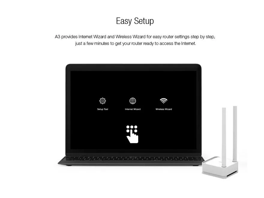 Totolink A3 | Router WiFi | AC1200, Dual Band, MIMO, 3x RJ45 100Mb/s 9