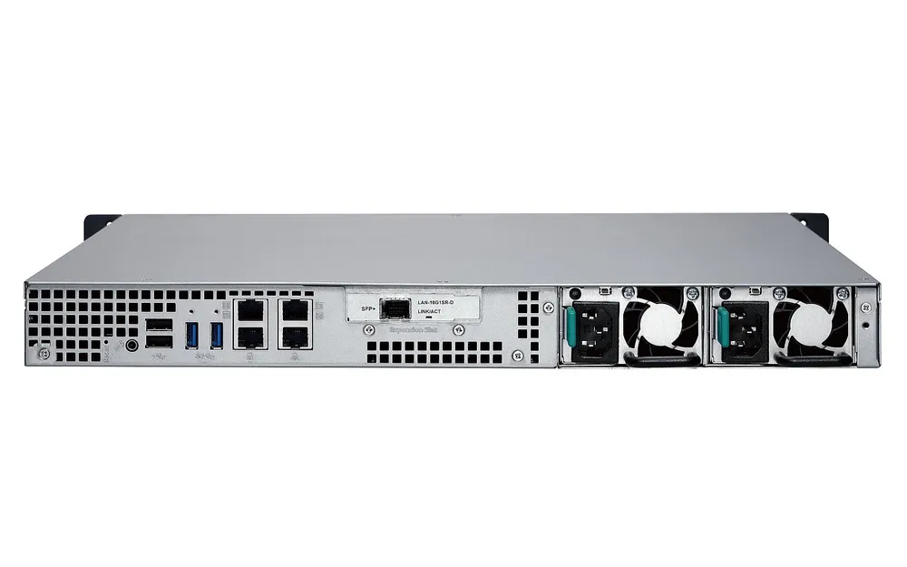 TS-463U-RP-4G | Server NAS | SATA 6Gbps, 4x Gbe LAN, 1x SFP+, 5x USB, max. 4x HDD/SSD, 1U rack Ilość zainstalowanych dysków0