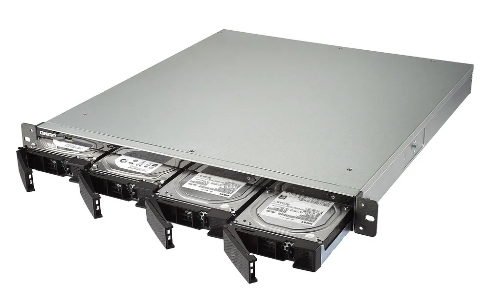TS-463U-4G | Server NAS | SATA 6Gbps, 4x Gbe LAN, 1x SFP+, 5x USB, max. 4x HDD/SSD, 1U rack Seria procesoraARM Quad-Core