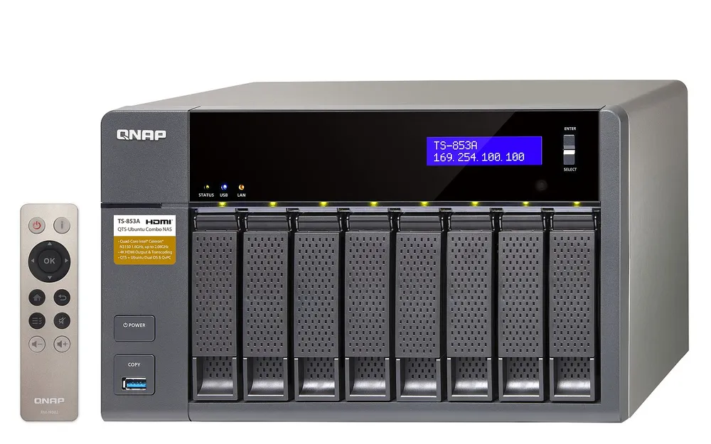 TS-853A-4G | Servidor NAS | SATA 6Gbps, 4x Gbe LAN, 4x USB, max. 8x HDD/SSD Maksymalna ilość dysków8