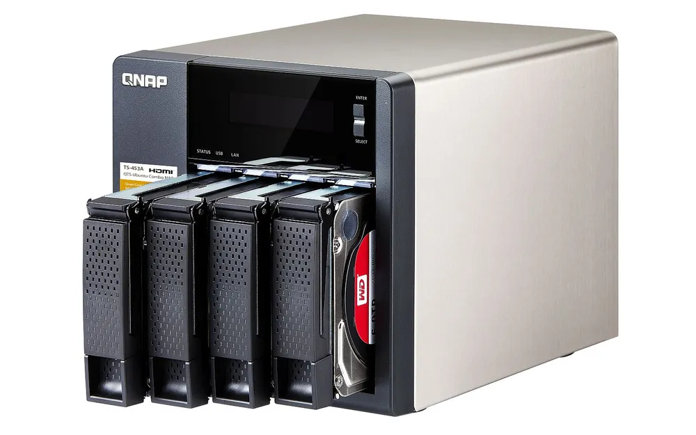 TS-451A-4G | Server NAS | SATA 6Gbps, 4x Gbe LAN, 4x USB, max. 4x HDD/SSD Seria procesoraIntel Celeron Quad-Core