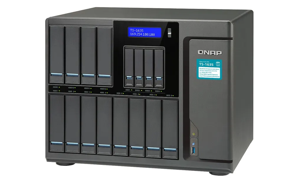 TS-1635-8G | Servidor NAS | SATA 6Gbps, 2x Gbe LAN, 2x SFP+, 3x USB, max. 16x HDD/SSD Maksymalna ilość dysków16