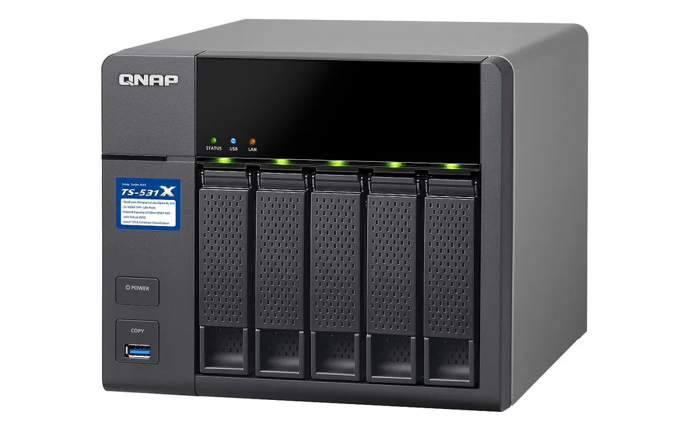 TS-531X-8G | NAS Server | SATA 6Gbps, 2x Gbe LAN, 2x SFP+, 3x USB, max. 5x HDD/SSD Maksymalna ilość dysków5