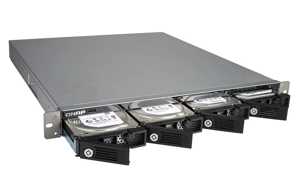 TS-431U | Servidor NAS | SATA 6Gbps, 2x Gbe LAN, 5x USB, max. 4x HDD/SSD, 1U rack Seria procesoraARM Dual-Core