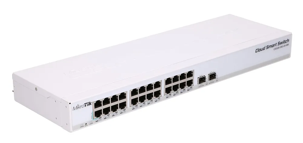 MikroTik CRS326-24G-2S+RM | Switch | 24x RJ45 1000Mb/s, 2x SFP+ Typ obudowyRack (1U)