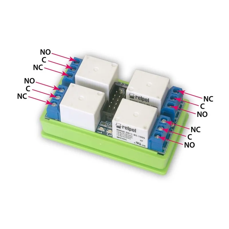 Tinycontrol | Placa de relés | 10A x4 LCV3 LED 5