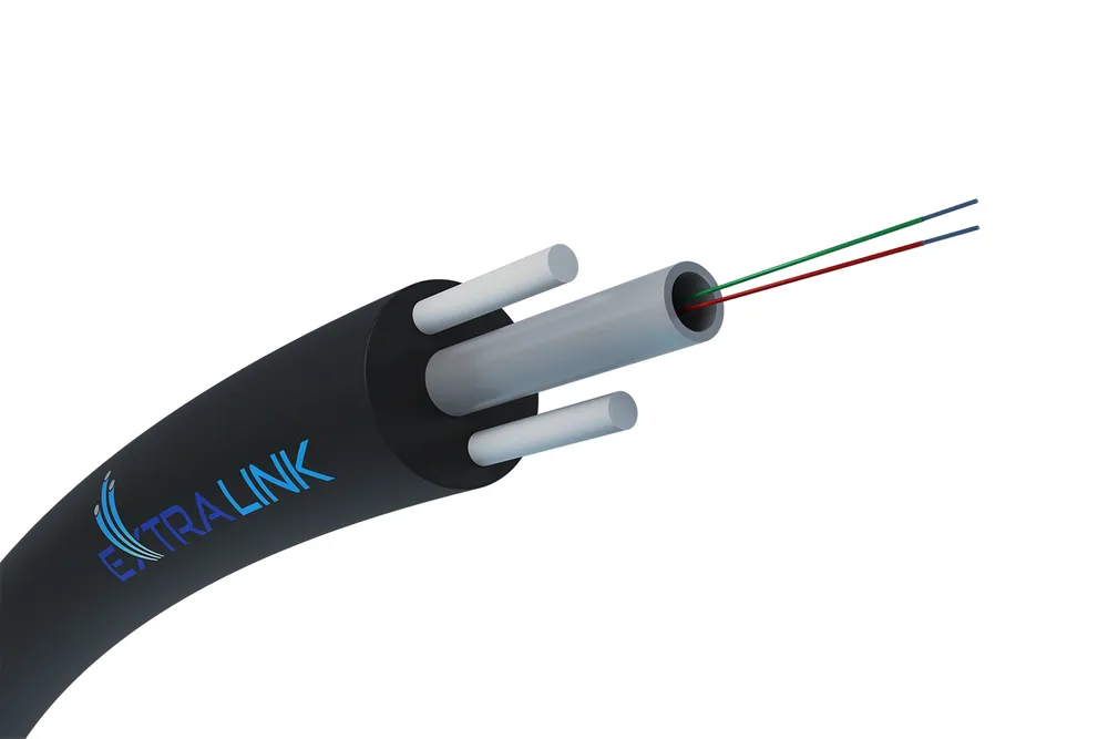Extralink 2F | Cable de fibra óptica | 0,5kN FRP, 2J, monomodo, G.652D, 4,7mm, aereo, 2km Kabel do montażuNapowietrznego