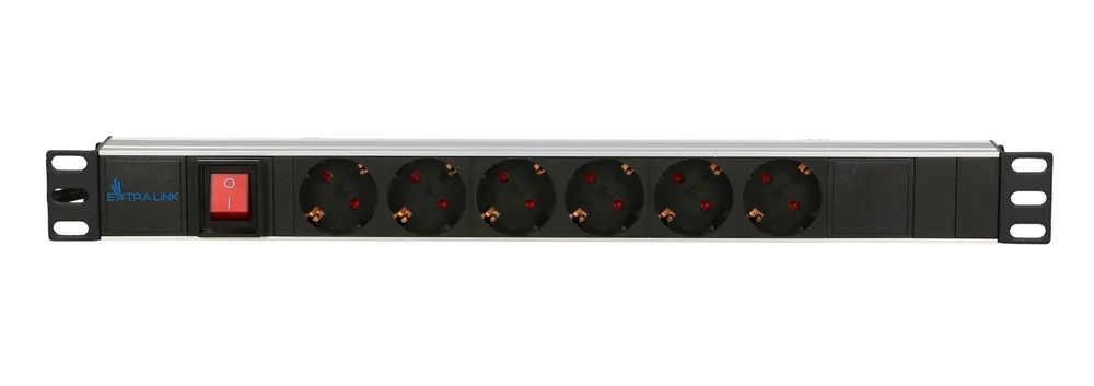 Extralink EXPDU6EU SW | Enchufe multiple | 19" 1U, enchufes 6 EU 2