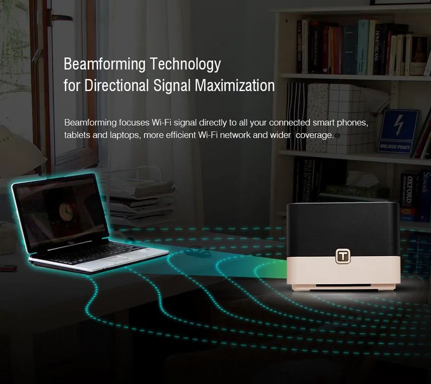 Totolink T10 | Router WiFi | AC1200, Dual Band, MU-MIMO, 3x RJ45 1000Mb/s, 1x USB Typ obudowyTworzywo sztuczne