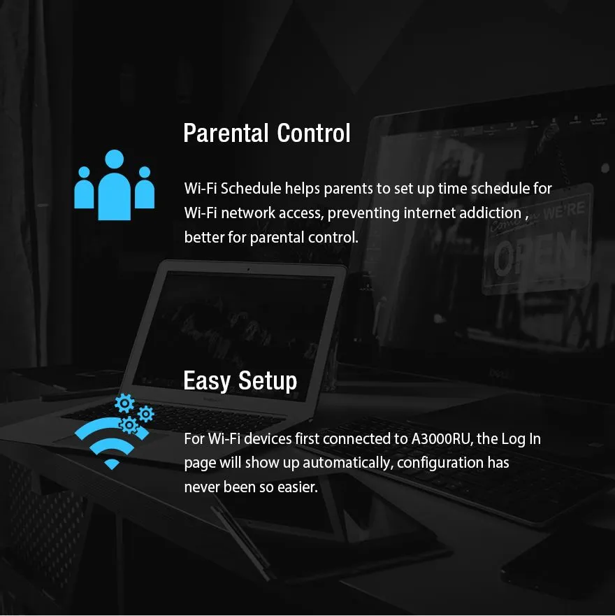 Totolink A3000RU | WiFi Router | AC1200, Dual Band, MU-MIMO, 5x RJ45 1000Mb/s, 1x USB Typ antenZewnętrzne