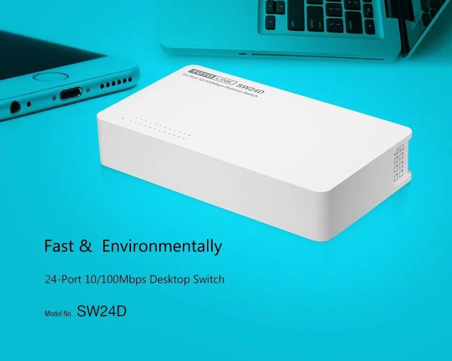 Totolink SW24D | Switch | 24x RJ45 100Mb/s, Kryt Desktop, neřízený 4