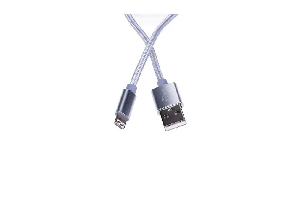 Extralink | Kabel s konektorem Lightning | pro chytré telefony IPHONE, max. proud 2A, vyztužený, délka 1m, stříbrný 1