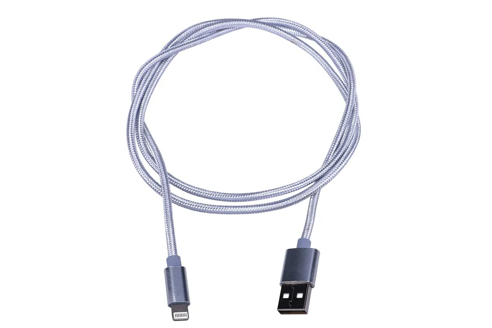 Extralink | Kabel s konektorem Lightning | pro chytré telefony IPHONE, max. proud 2A, vyztužený, délka 1m, stříbrný 2