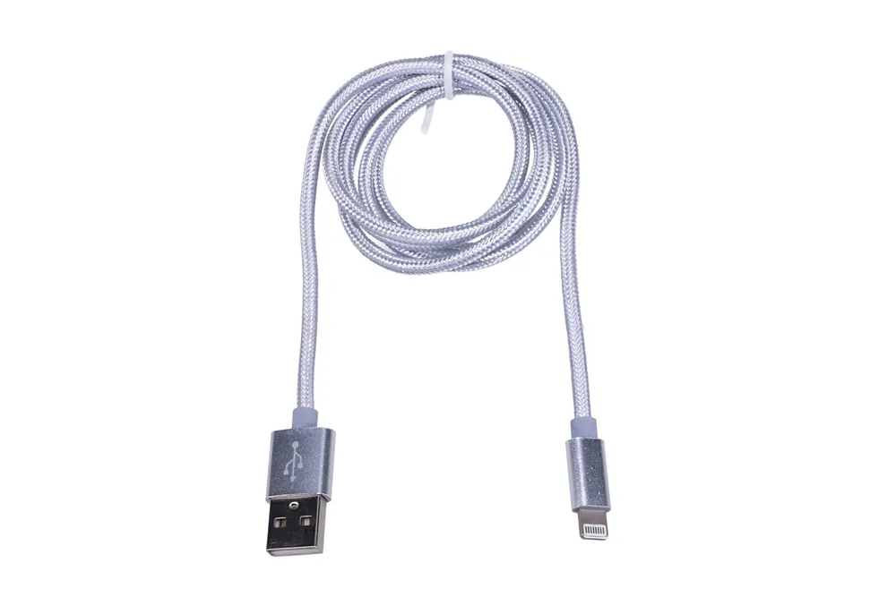 Extralink | Kabel s konektorem Lightning | pro chytré telefony IPHONE, max. proud 2A, vyztužený, délka 1m, stříbrný 3