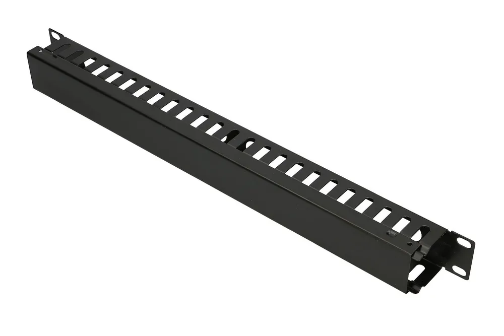 Extralink | Organizador de cable | 1U con cubierto de metal 1