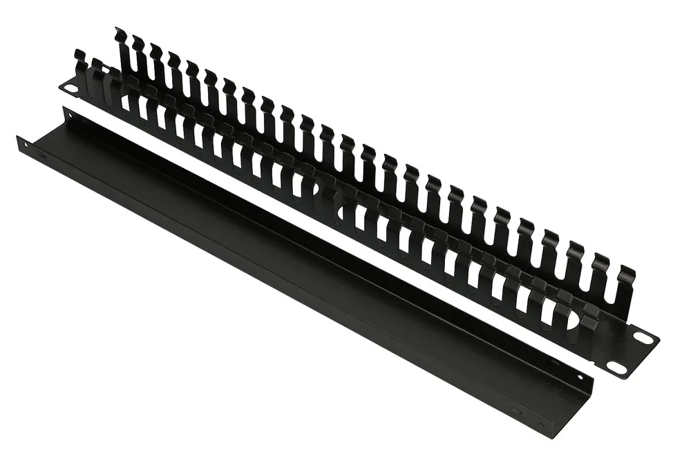 Extralink | Organizador de cable | 1U con cubierto de metal 2
