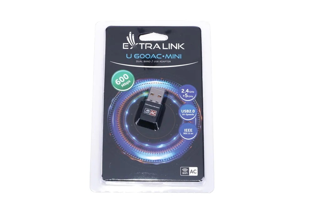 Extralink U600AC | Adapter USB | AC600 Dual Band Standardy sieci bezprzewodowejIEEE 802.11b
