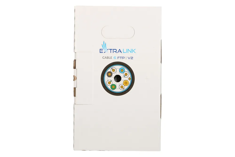 Extralink CAT6 FTP (F/UTP) V2 Exterior | Par trenzado | 305M Rodzaj ekranowania kablaF/UTP