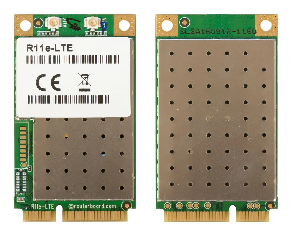 MikroTik R11e-LTE | miniPCI-e tarjeta | 2G/3G/4G/LTE, 2x u.Fl Standardy sieci bezprzewodowejHSPA+