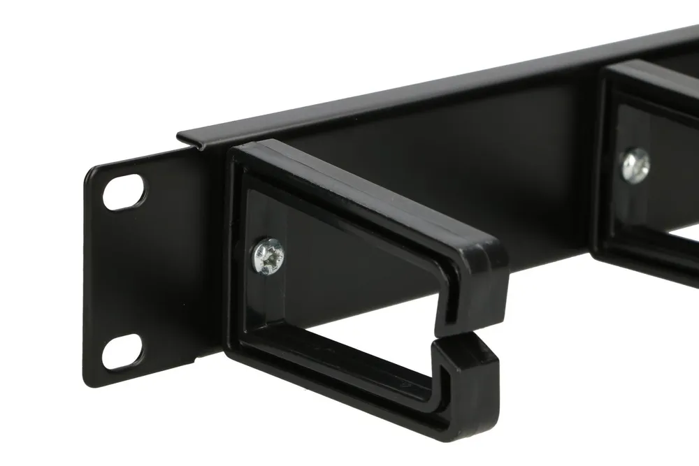 Extralink | Cable organizer | 1U with plastic rings 4