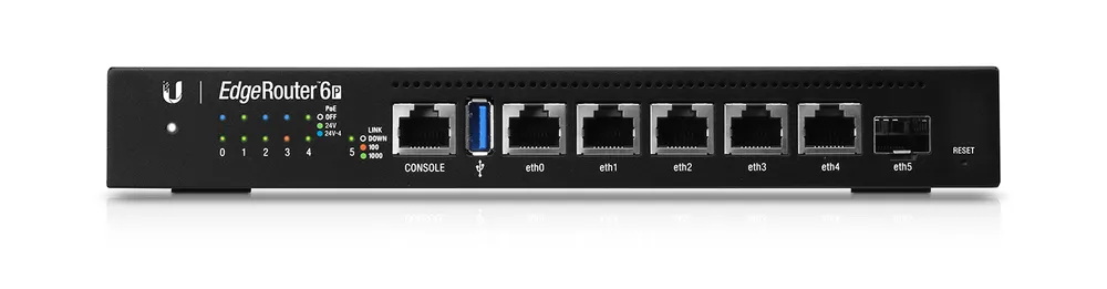 Ubiquiti ER-6P | Router | EdgeMAX EdgeRouter, 5x RJ45 1000Mb/s Passive PoE, 1x SFP Częstotliwość CPU1 GHz