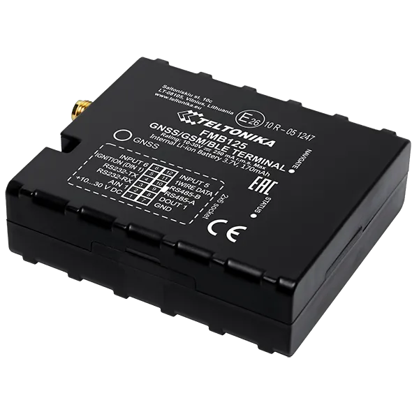 Teltonika FMB125 | Localizador GPS | Interfaces GNSS, GSM, Bluetooth, RS232, RS485, bateria reserva Pamięc wbudowana 128MB
