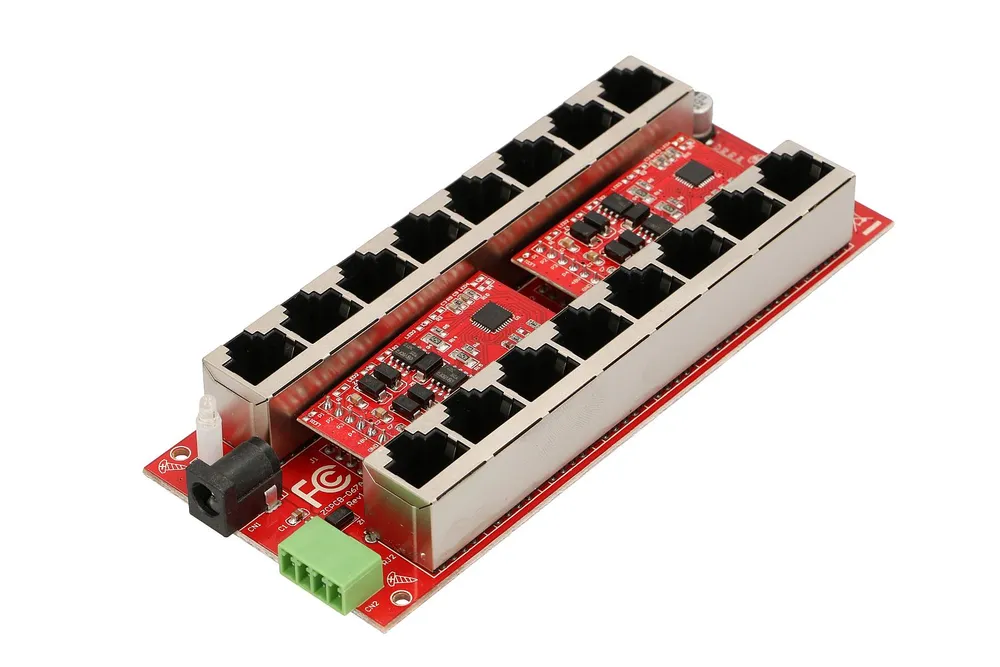 Extralink 8 Puertos | Gigabit PoE Inyector | Active, 8 puertos Gigabit 802.3at/af, Modo A 7