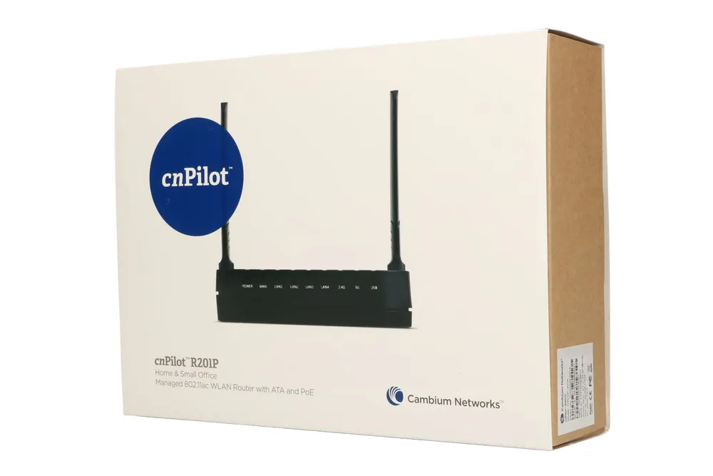 Cambium CNPILOT R201P | Router WiFi | VoIP Gateway, AC Dual Band, 4x RJ45 1000Mb/s, 2x RJ11, wyjście PoE Odkręcane antenyNie