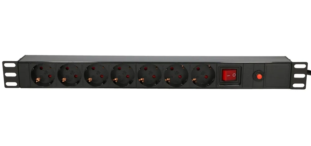 Extralink EXPDU7EU SW | Enchufe multiple | 19" 1U, enchufes 7 EU, con switch, 2m 2