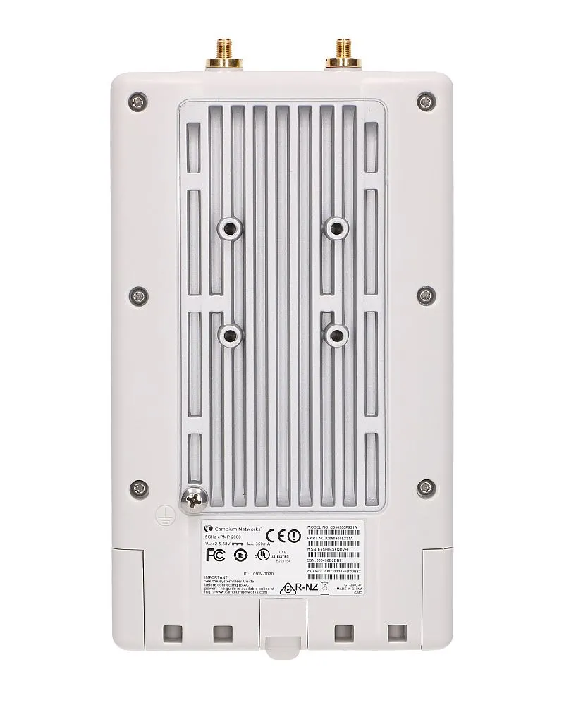 Cambium EPMP 2000 Lite (10SM) ROW | Přístupový bod | Inteligentní filtrování, 5GHz 2x2 MIMO, 1x RJ45 1000Mb/s Maksymalna prędkość transmisji bezprzewodowej200 Mb/s