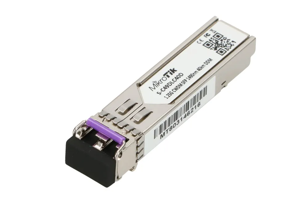 MikroTik S-C49DLC40D | SFP Module | CWDM, 1,25Gb/s, 1490nm, 2x LC, 40km, DDM, Single mode Dystans transmisjiPowyżej 20km