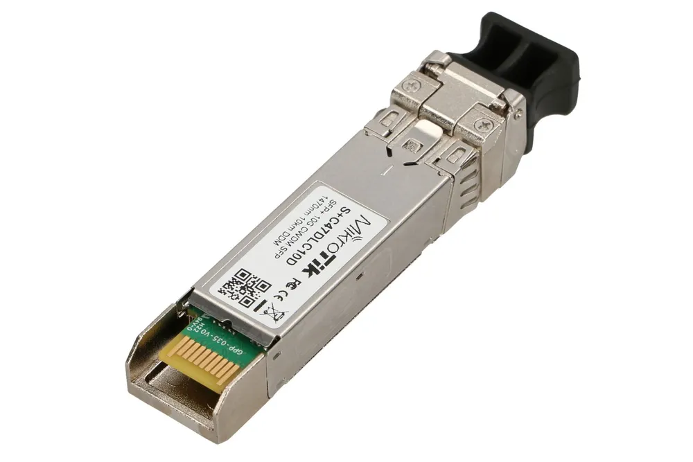 MikroTik S+C47DLC10D | SFP+ Módulo | CWDM, 10Gb/s, 1470nm, 2x LC, 10km, DDM, Single modo Moduł SFP - prędkość portu10 Gbps