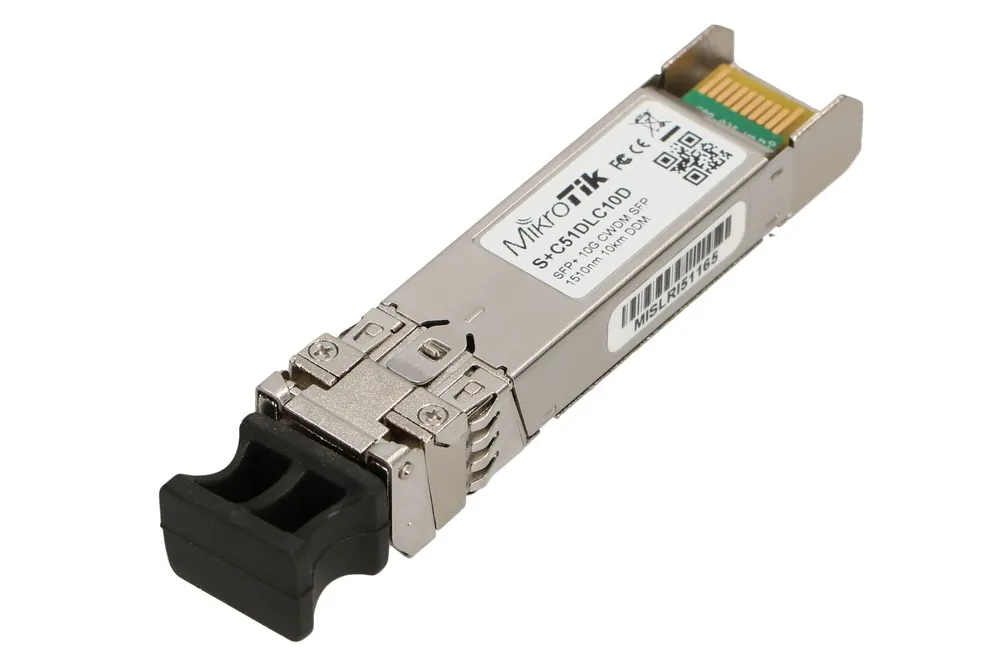 MikroTik S+C51DLC10D | SFP+ Módulo | CWDM, 10Gb/s, 1510nm, 2x LC, 10km, DDM, Single modo Dystans transmisji4-20km