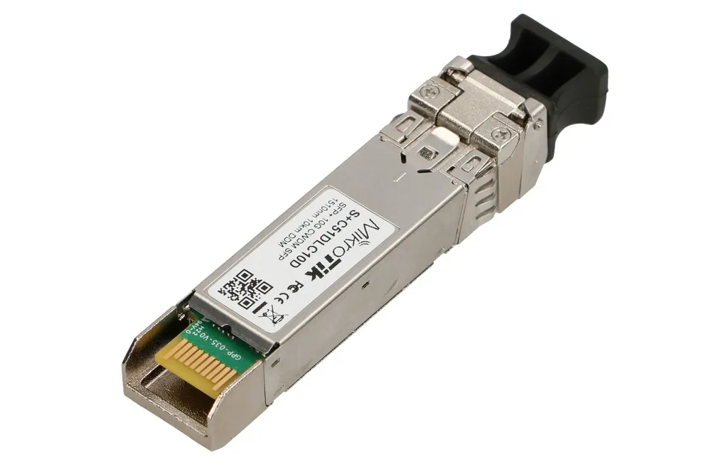 MikroTik S+C51DLC10D | SFP+ Módulo | CWDM, 10Gb/s, 1510nm, 2x LC, 10km, DDM, Single modo Moduł SFP - prędkość portu10 Gbps