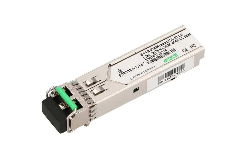Extralink SFP 1.25G | SFP CWDM Módulo | 1,25Gbps, 1530nm, single mode, 40km, LC, DOM Dystans transmisjiPowyżej 20km