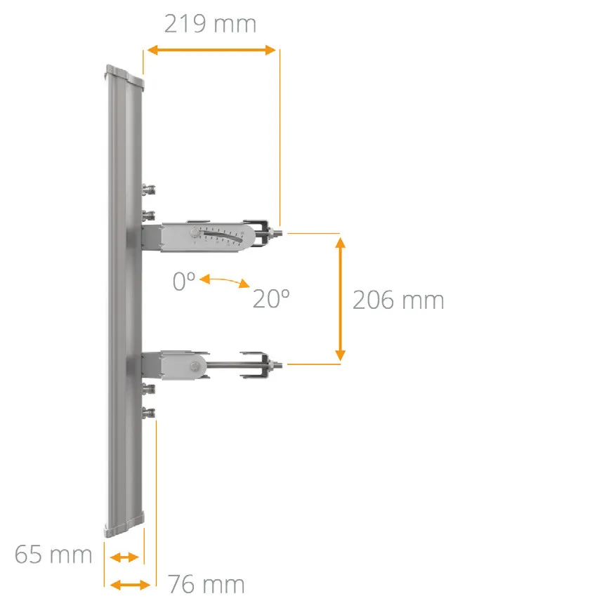 Mimosa N5-45X4 | Antena sectorial | 22dBi, 45st, 4,9-6,4 GHz, Beamforming, 4x N-hembra Typ antenySektorowa