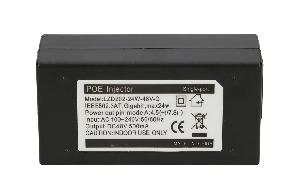 Extralink POE-48-24W-G | Zdroj napájení PoE | 48V, 0,5A, 24W, Gigabit, kabel v sadě 802.3af/at 3