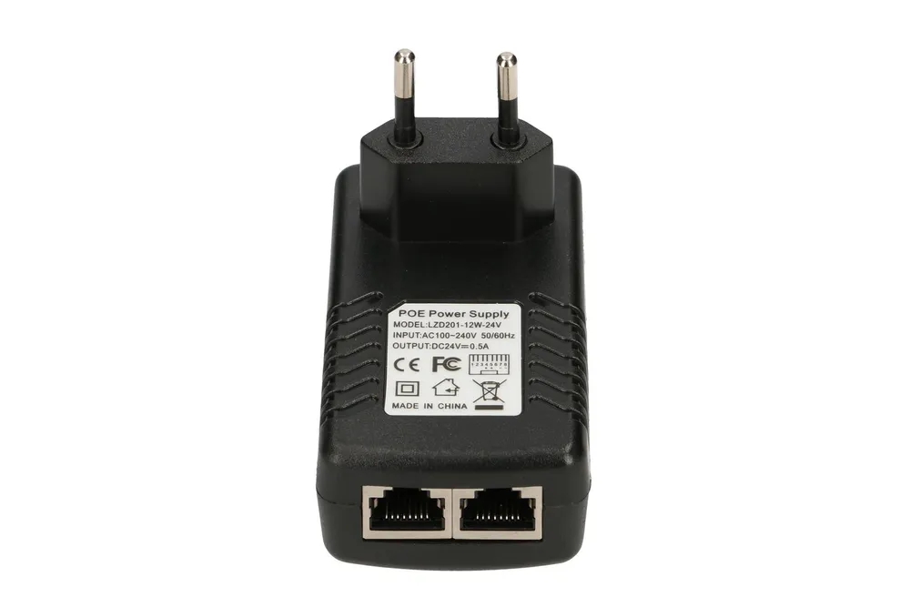 Extralink POE-24-12W | Fuente de alimentación PoE | 24V, 0.5A, 12W, enchufe de pared Typ wyjścia zasilaczaPoE 100Mb/s
