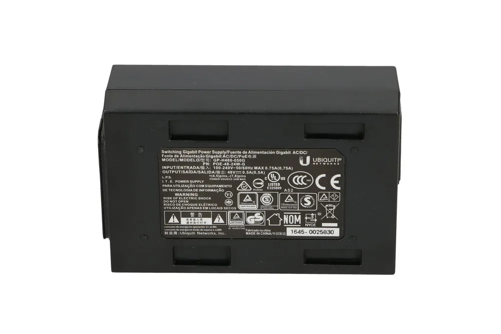 Ubiquiti POE-48-24W OEM | PoE Stromversorgung | 48V, 0,5A, 24W Typ wyjścia zasilaczaPoE 100Mb/s