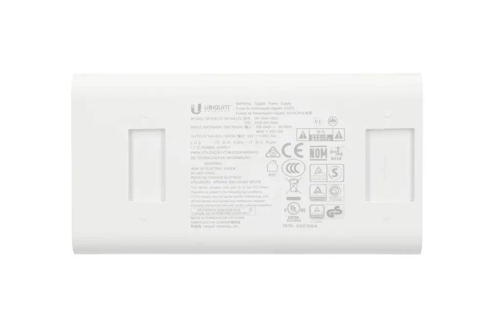 Ubiquiti W-POE-54-81W OEM | Zasilacz PoE | 54V, 1,5A, 81W, Biały Typ wyjścia zasilaczaPoE 100Mb/s