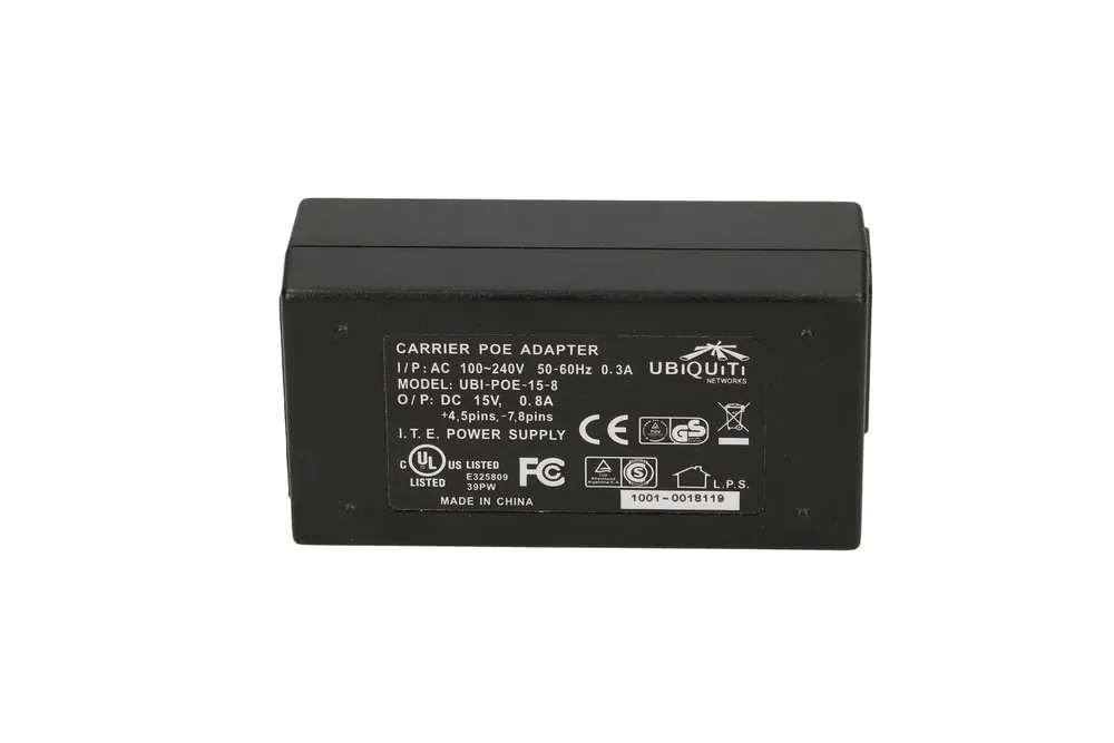 Ubiquiti POE-15-12W OEM | Fuente de alimentación PoE | 15V, 0,8A, 12W Typ wyjścia zasilaczaPoE 100Mb/s