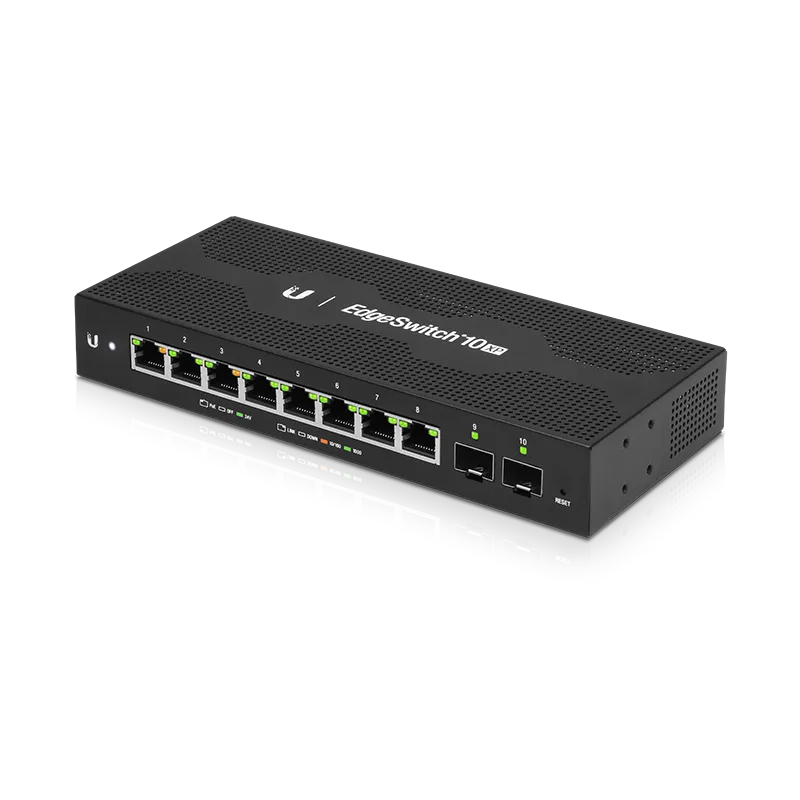 Ubiquiti ES-10XP | Switch | EdgeMAX EdgeSwitch, 8x RJ45 1000Mb/s PoE, 2x SFP Standard sieci LANGigabit Ethernet 10/100/1000 Mb/s