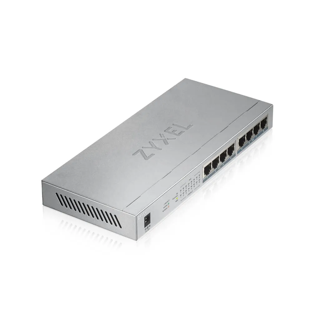 Zyxel GS1008-HP | Switch | 8x RJ45 1000Mb/s, 8x PoE, 60 W, no gestionado Typ obudowyDesktop
