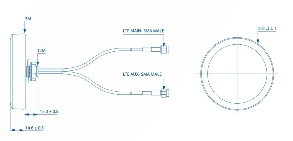 Teltonika 003R-00252 | LTE-Antenne | auf Dach montiert, SMA, COMBO MIMO Zastosowanie Na zewnątrz